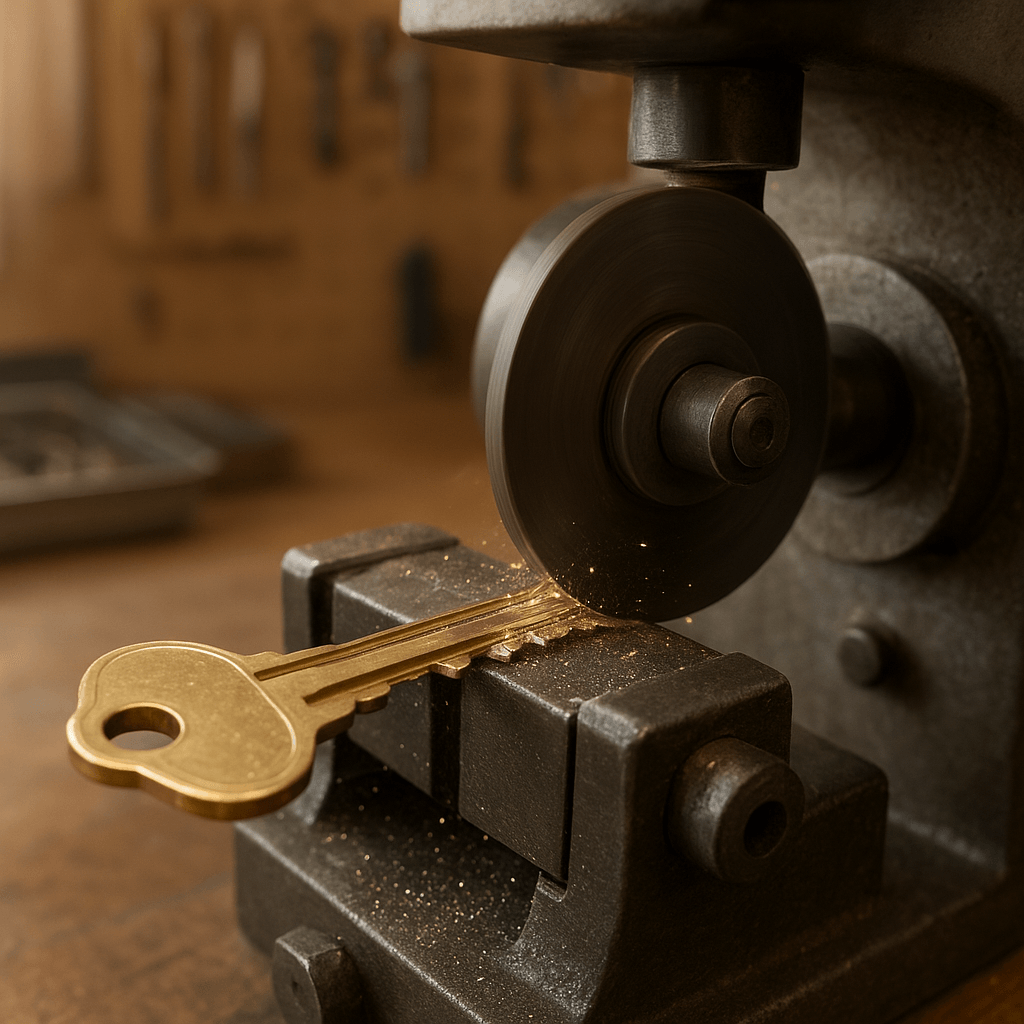 Schlüssel wird auf Maschine dupliziert